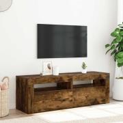 vidaXL Tv-bänk med LED-belysning rökfärgad ek 120x35x40 cm