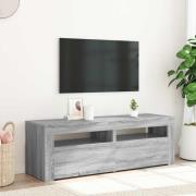 vidaXL TV-bänk med LED-belysning grå sonoma 120x35x40 cm