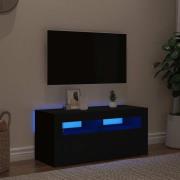 vidaXL TV-bänk med LED-belysning svart 90x35x40 cm