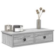 vidaXL Vägghylla med lådor grå sonoma 60x28x15 cm konstruerat trä
