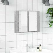 vidaXL Spegelskåp med LED grå sonoma 60x12x45 cm konstruerat trä