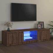 vidaXL TV-bänk med LED-belysning brun ek 140x40x36 cm