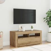 vidaXL TV-bänk med LED-lampor artisan ek 90x35x40 cm konstruerat trä