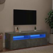 vidaXL TV-bänk med LED-belysning betonggrå 120x35x40 cm