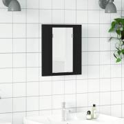 vidaXL Spegelskåp med LED svart 40x12x45 cm akryl