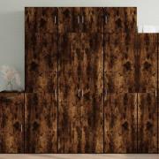 vidaXL Förvaringsskåp rökfärgad ek 70x42,5x225 cm konstruerat trä