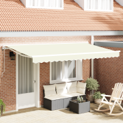 vidaXL Utfällbar markis Kräm 400x200 cm