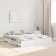 vidaXL Förvaringssängram Vit 180 x 200 cm Ingenjörsträ och Spånskiva