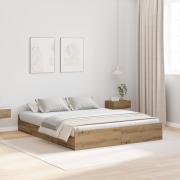 vidaXL Förvaringssängram med låda artisan ek 135 x 190 cm Melamin