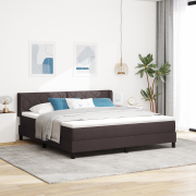 vidaXL Bäddfjäder med huvudgavel Mörkbrun 180 x 200 cm Tyg och skum