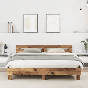 vidaXL Sängram Gammalt trä 180 x 200 cm Ingenjörsträ och Spånskiva
