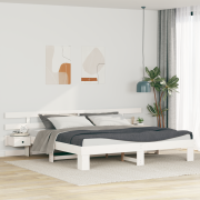 vidaXL Sängram med låda Vit 200 x 200 cm trä