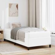 vidaXL Sängram med madrass Vit 80 x 200 cm tyg