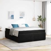 vidaXL Sängram med madrass Svart 180 x 200 cm tyg