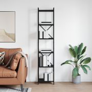 vidaXL Bokhylla Svart ek 40 x 30 x 188 cm Konstruerat trä