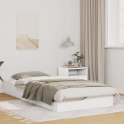 vidaXL Sängram Vit 90 x 200 cm Massiv furu