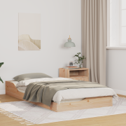 vidaXL Sängram Brun 90 x 190 cm Massiv furu