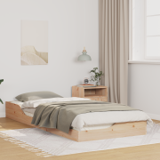 vidaXL Sängram Brun 80 x 220 cm Massiv furu