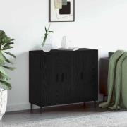 vidaXL Sideboard Svart Ek 90 x 34 x 80 cm Konstruerat trä