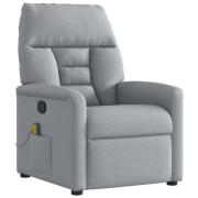 vidaXL Massagefåtölj ljusgrå tyg