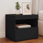 vidaXL Sängbord med LED-lampor svart 50x40x45 cm