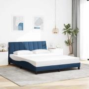 vidaXL Bed Frame without Mattress "Hanko" Blue 160x200 cm Fabric