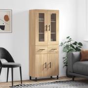 vidaXL Högskåp sonoma-ek 69,5x34x180 cm konstruerat trä