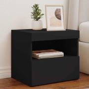 vidaXL Sängbord med LED-lampor 2 st svart 50x40x45 cm