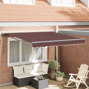 vidaXL Utfällbar markis Brun 350x250 cm
