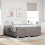 vidaXL Sängram med madrass Taupe 180 x 200 cm tyg
