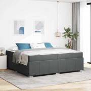 vidaXL Sängram Mörkgrå 200 x 200 cm tyg