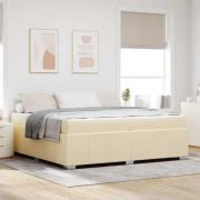 vidaXL Sängram med madrass Kräm 200 x 200 cm tyg