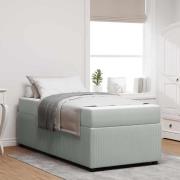 vidaXL Sängram med madrass Ljusgrå 90 x 190 cm tyg