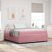 vidaXL Sängram med madrass Övrigt Rosa 180 x 200 cm Sammet