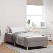 vidaXL Bäddfjäder med madrass Taupe 100 x 200 cm tyg