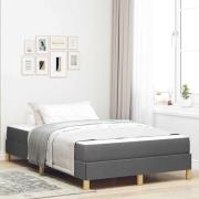vidaXL Bäddfjäder med madrass Mörkgrå 120 x 200 cm tyg