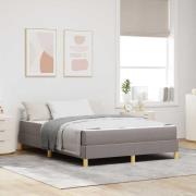 vidaXL Bäddfjäder med madrass Taupe 140 x 200 cm tyg