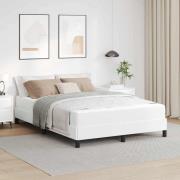 vidaXL Sängram med madrass Ren Vit 140 x 190 cm tyg