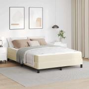 vidaXL Sängram med madrass Kräm 140 x 190 cm tyg