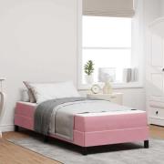 vidaXL Kontinentalsäng med madrass Rosa 90 x 190 cm Sammet