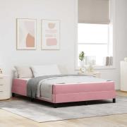 vidaXL Bäddfjäder med madrass Rosa 160 x 200 cm tyg