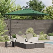 vidaXL Cantilever bananparasol med lås Grön 249 x 249 x 250 cm