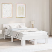 vidaXL Sängram med huvudgavel Vit 120 x 190 cm Massiv furu