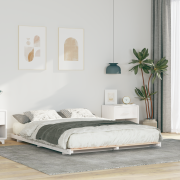 vidaXL Sängram Vit 140 x 200 cm Massiv furu