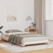 vidaXL Sängram Brun 80 x 220 cm Massiv furu