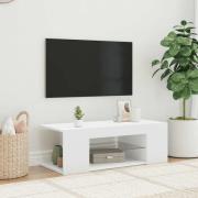 vidaXL TV-bänk med LED-belysning vit 90x39x30 cm