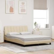 vidaXL Bed Frame without Mattress "Hanko" Cream 120x200cm Fabric