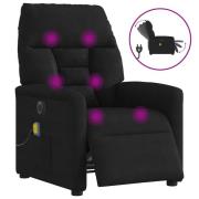 vidaXL Elektrisk massagefåtölj svart mikrofibertyg