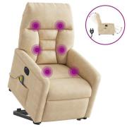 vidaXL Elektrisk massagefåtölj med uppresningshjälp mikrofibertyg
