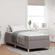 vidaXL Sängram med madrass Taupe 100 x 200 cm tyg